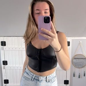 faux leather tank top